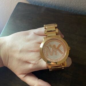 Michael Kors Rose Gold-Tone Logo Watch
